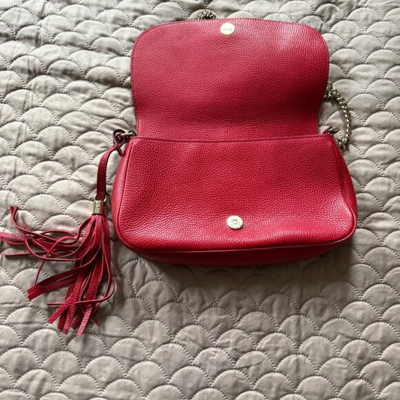 Authentic Gucci SoHo Chain Crossbody Red Leather Handbag - Picture 2 of 10
